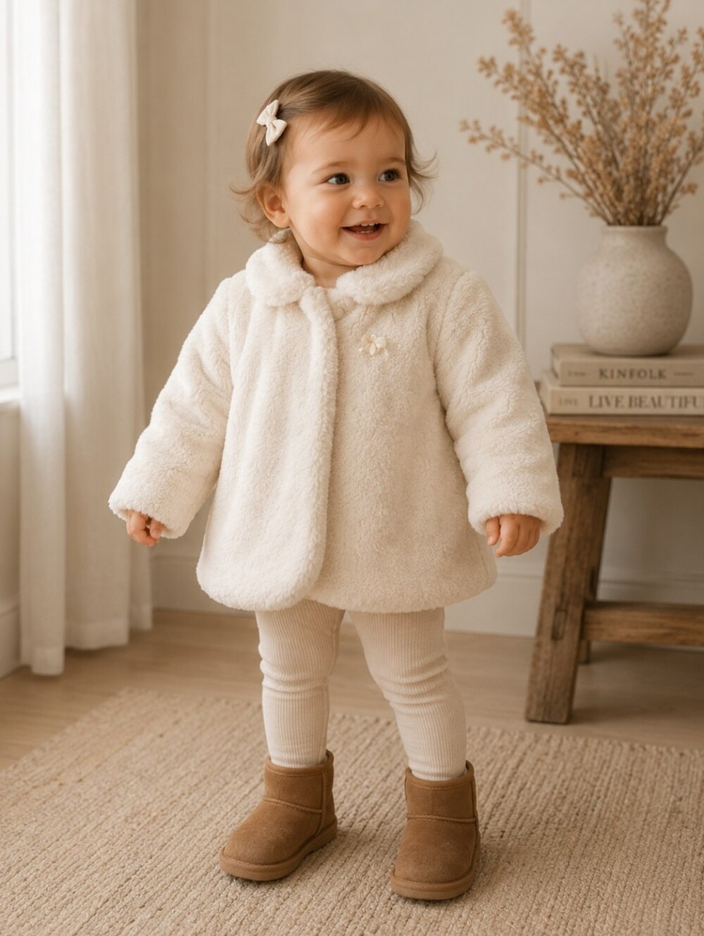 Mayoral Cream Kids Plush Jacket | 18M